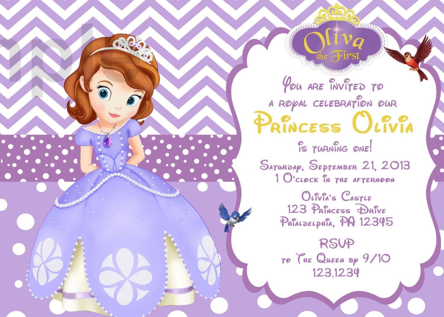 sofia the first birthday invitation templates free