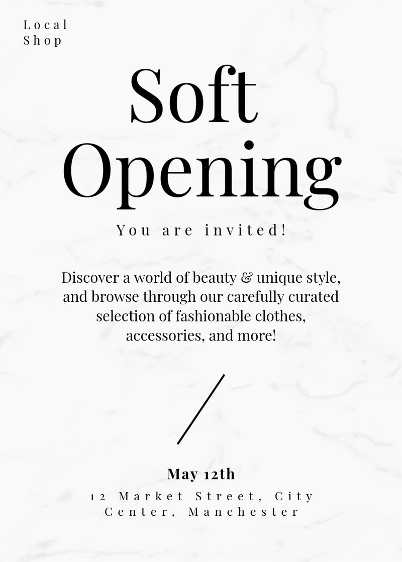 soft opening invitation template