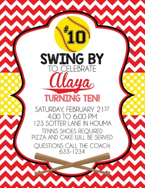 Softball Invitations Templates Free