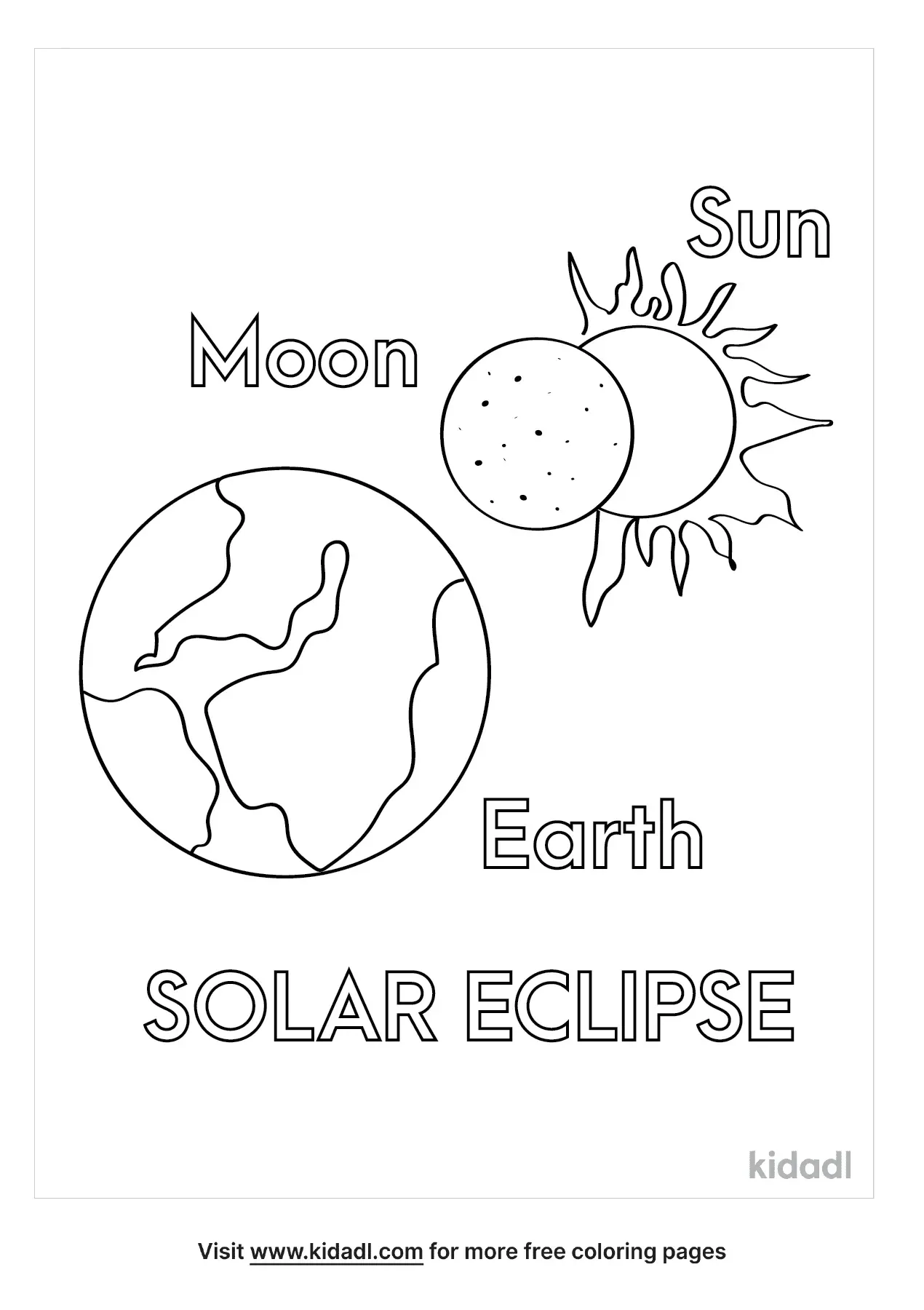 Solar Eclipse 2024 Coloring Pages Free Teddy Jillie