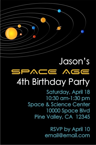 solar system invitation template