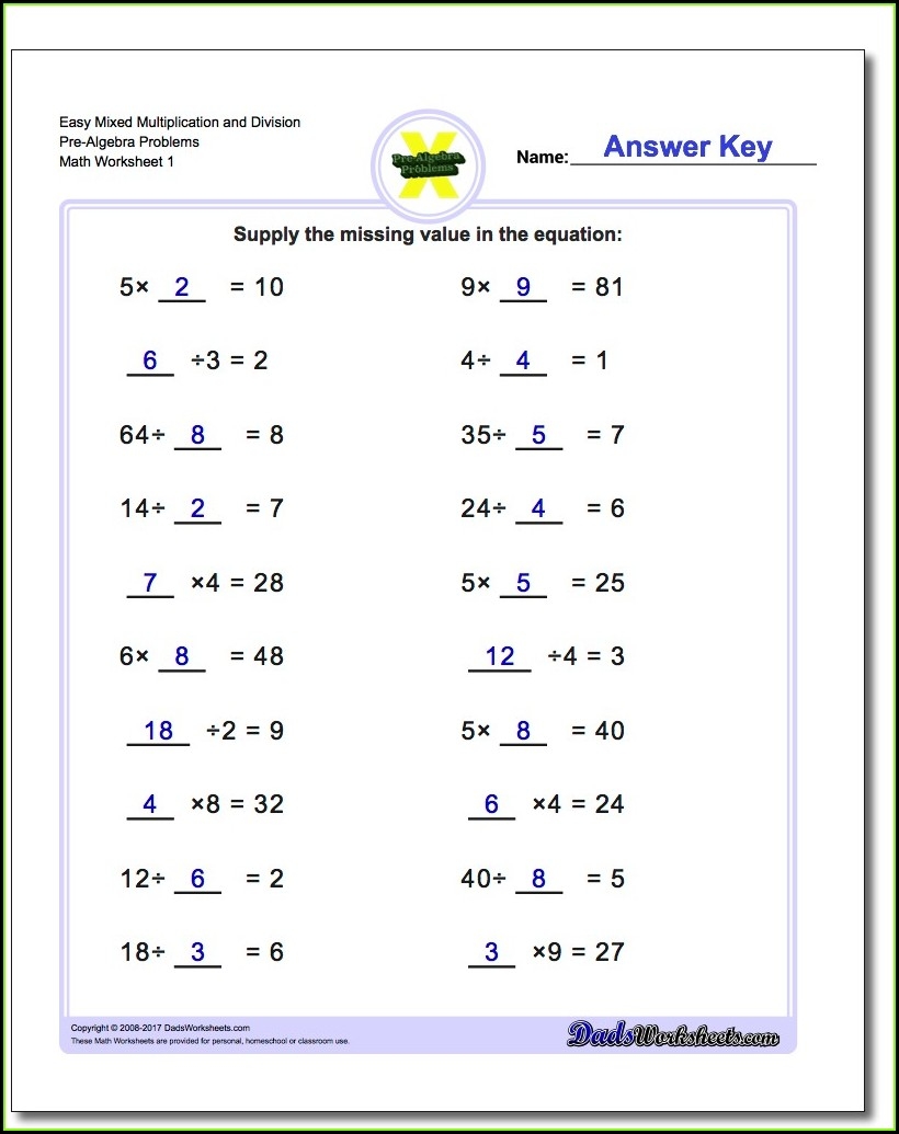 solve for x worksheet