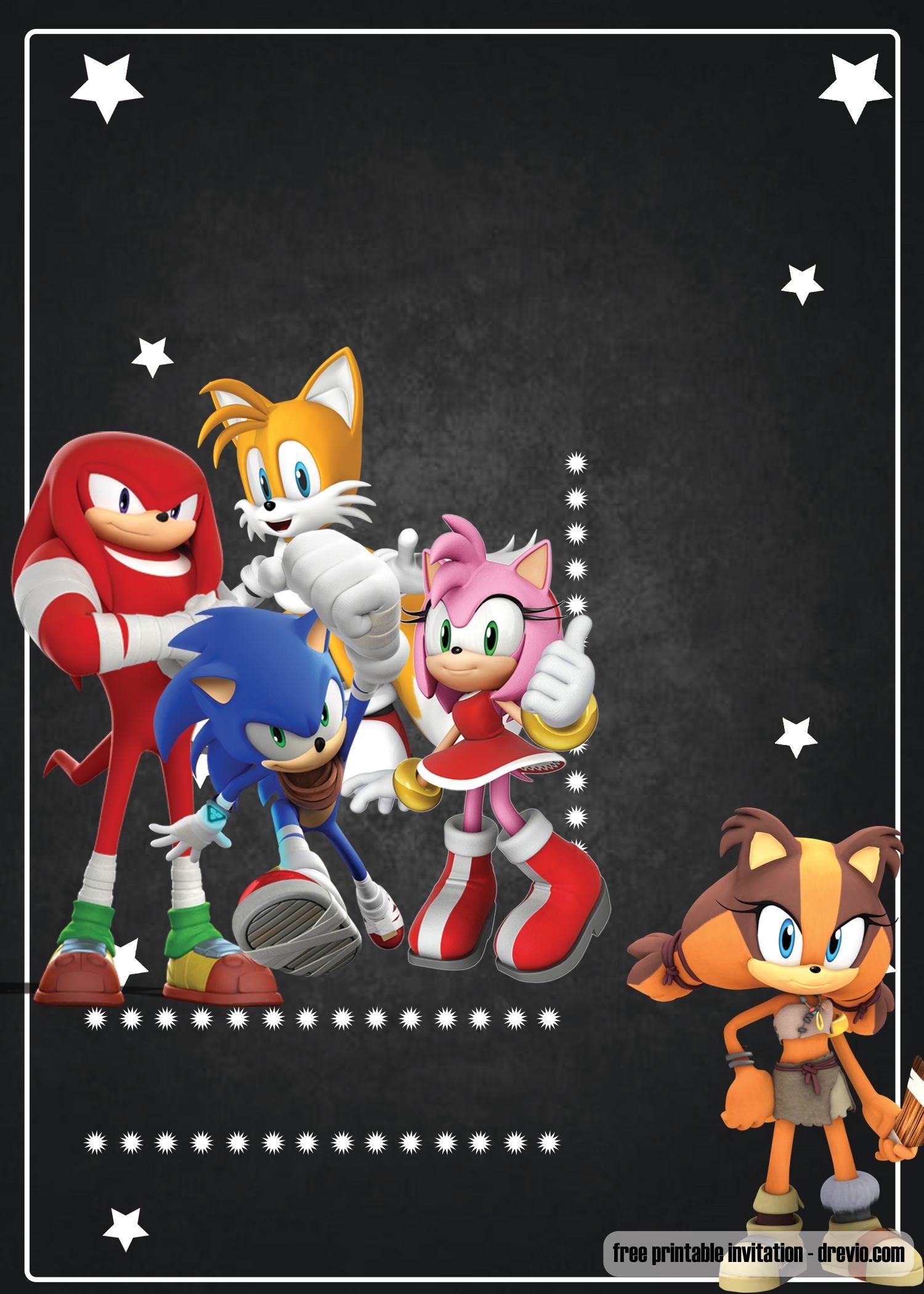 Sonic Birthday Invitation Templates
