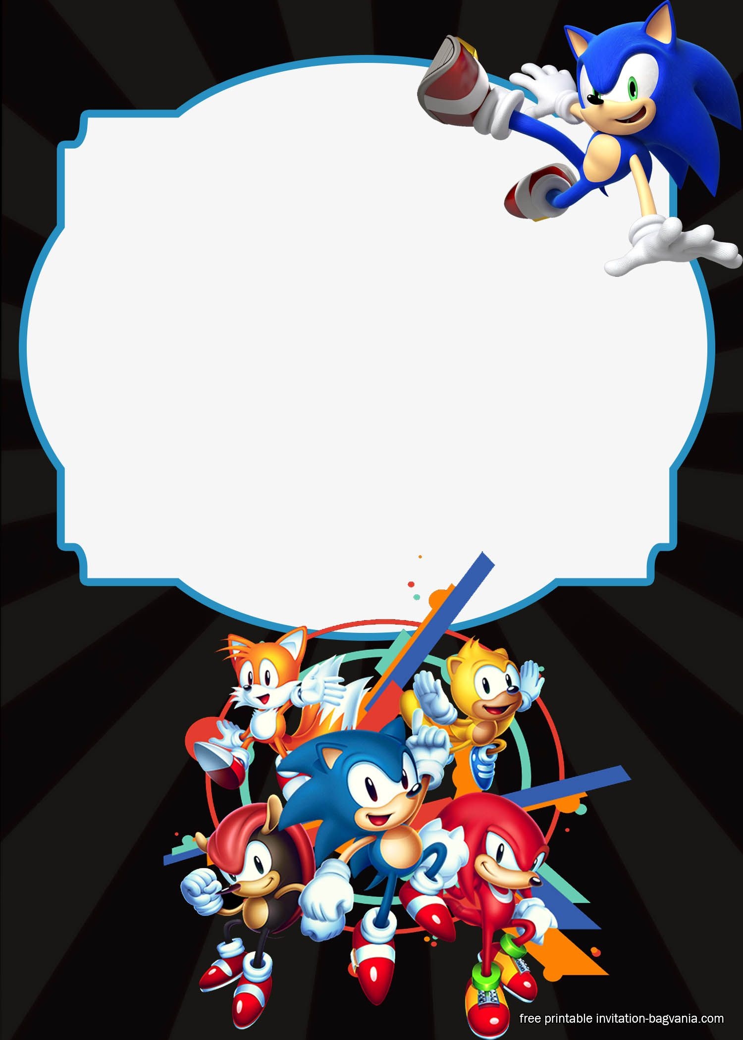 sonic birthday party invitation template