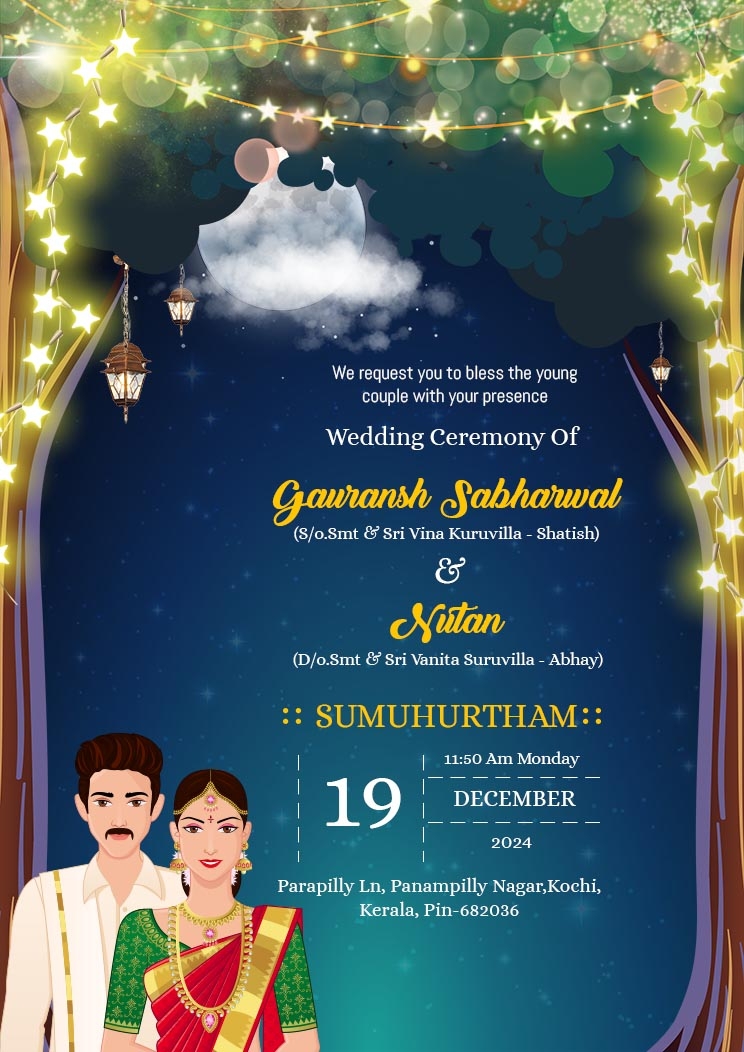 south indian wedding invitation templates