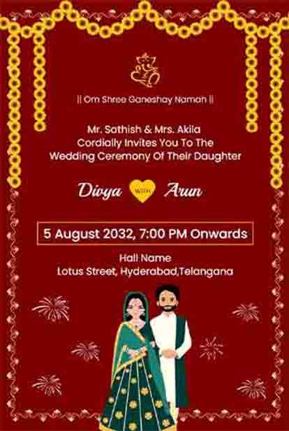 South Indian Wedding Invitation Templates Free Download