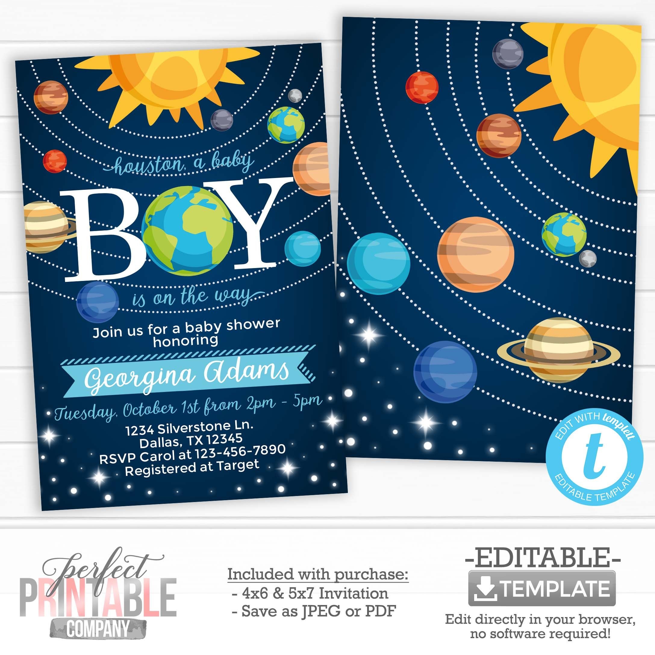 Space Solar System Invitation Decorations Artofit
