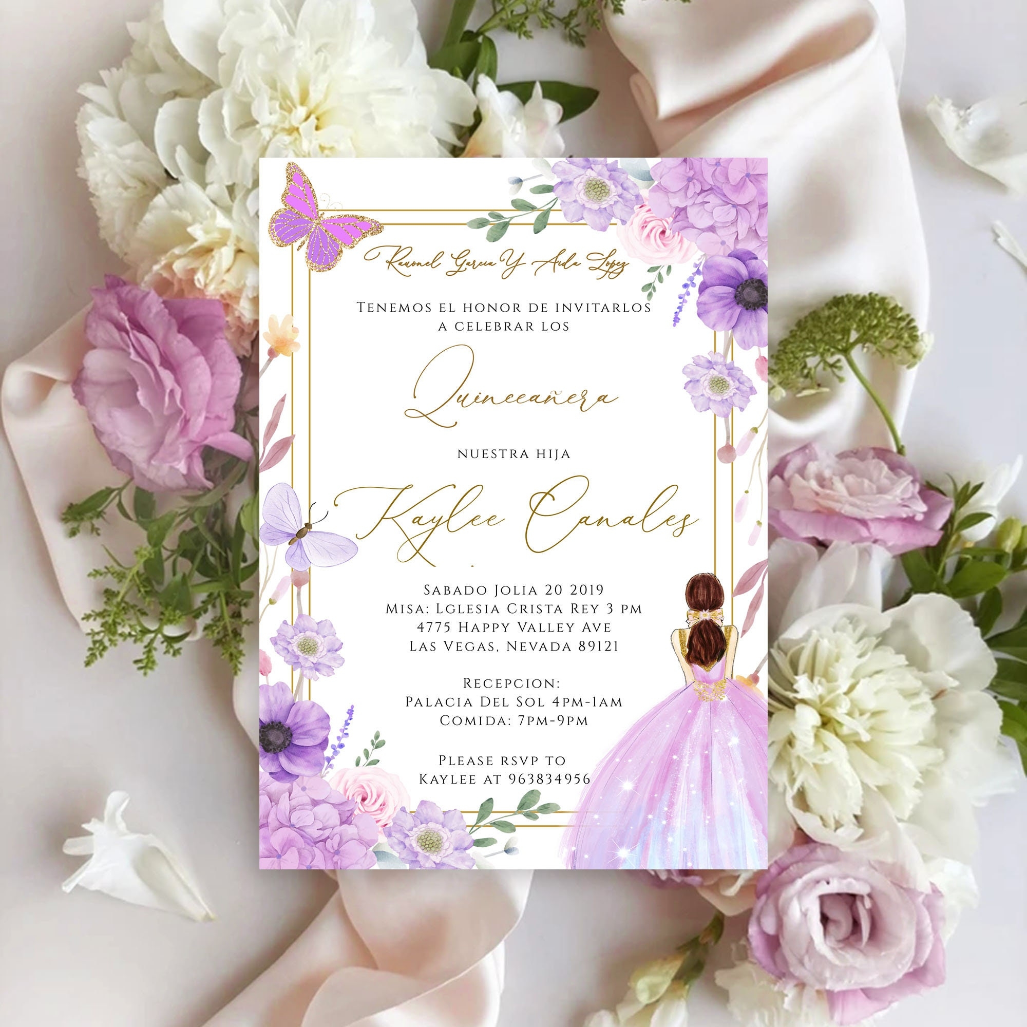 quinceanera invitation template spanish