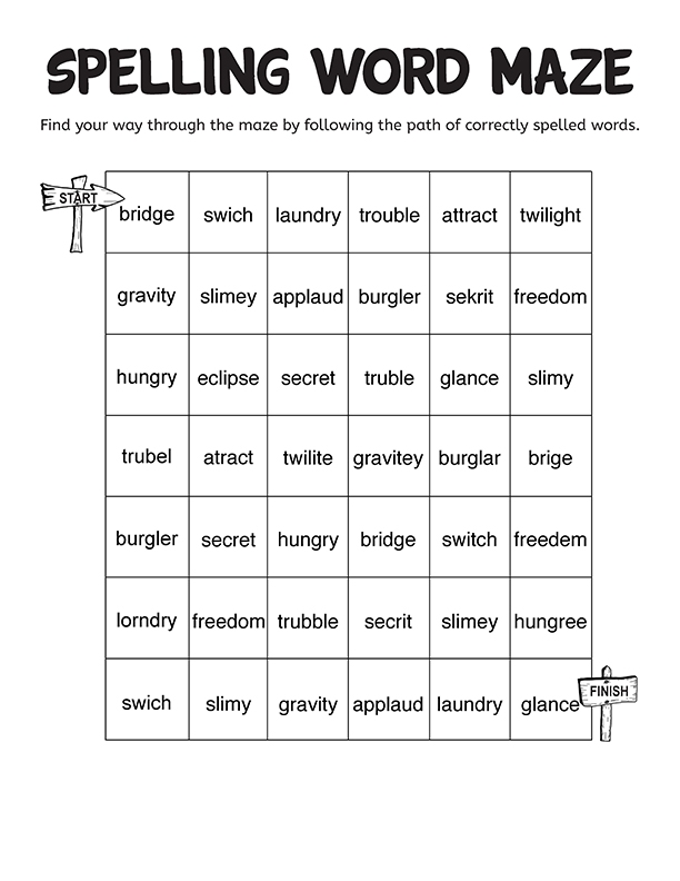 Spelling Word Maze Scholastic Parents