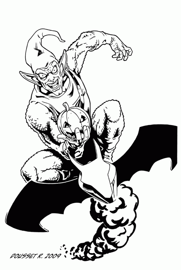 Spiderman Green Goblin Coloring Page Coloring Home