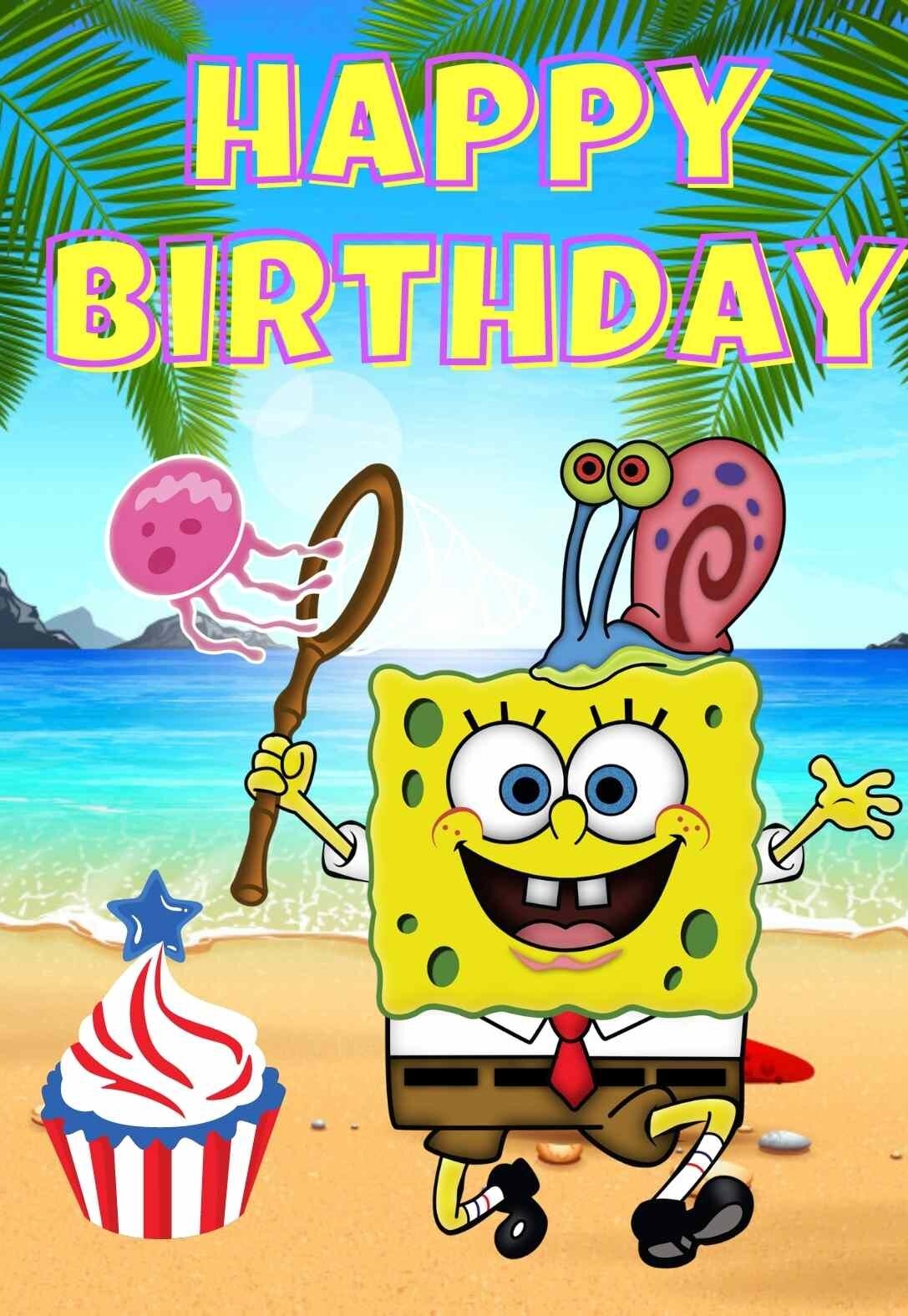Spongebob Printable Birthday Cards PRINTBIRTHDAY CARDS