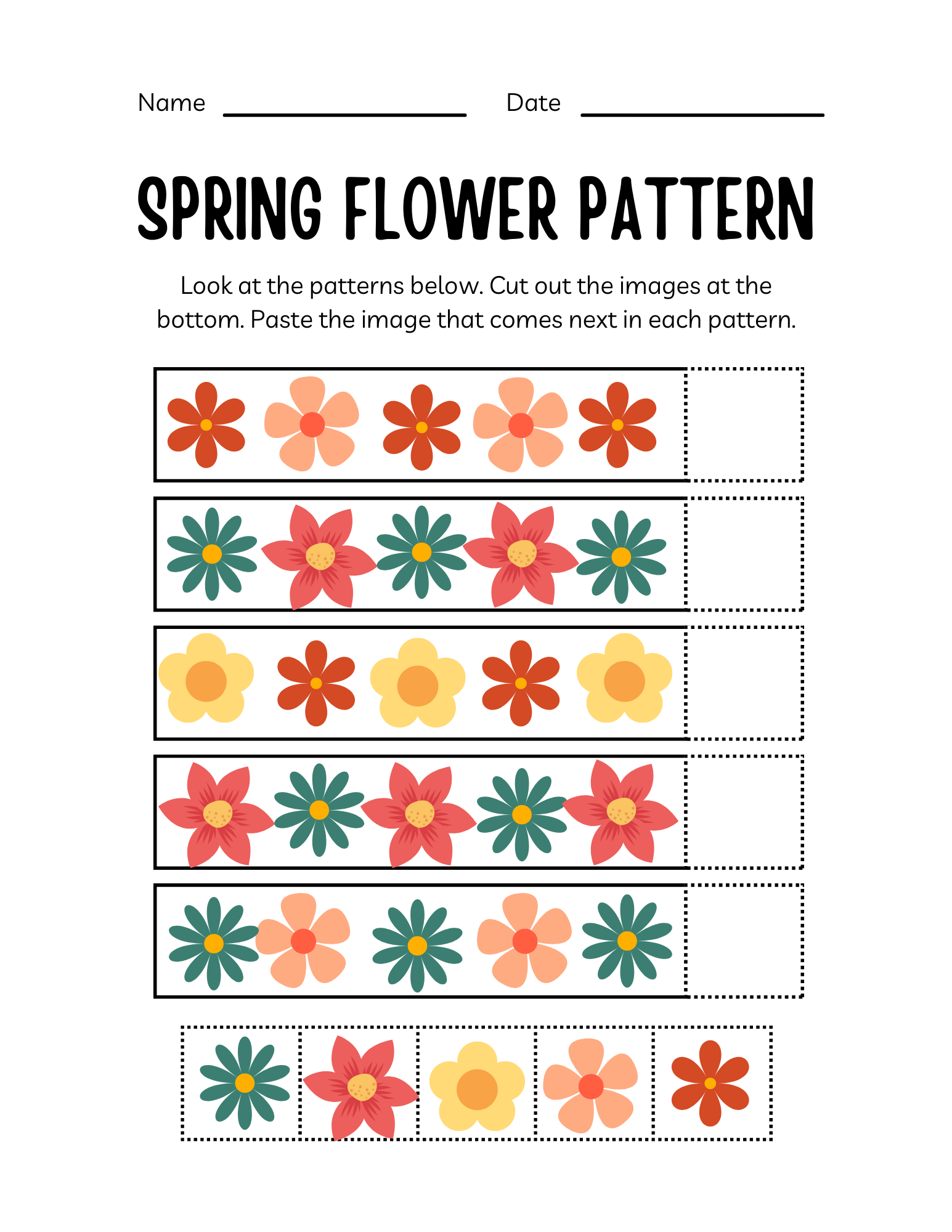 worksheet for pre k