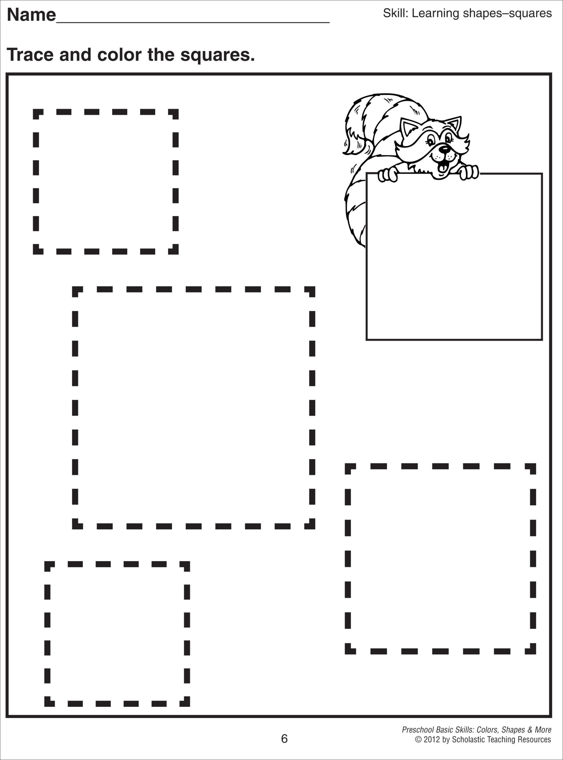 square tracing worksheet