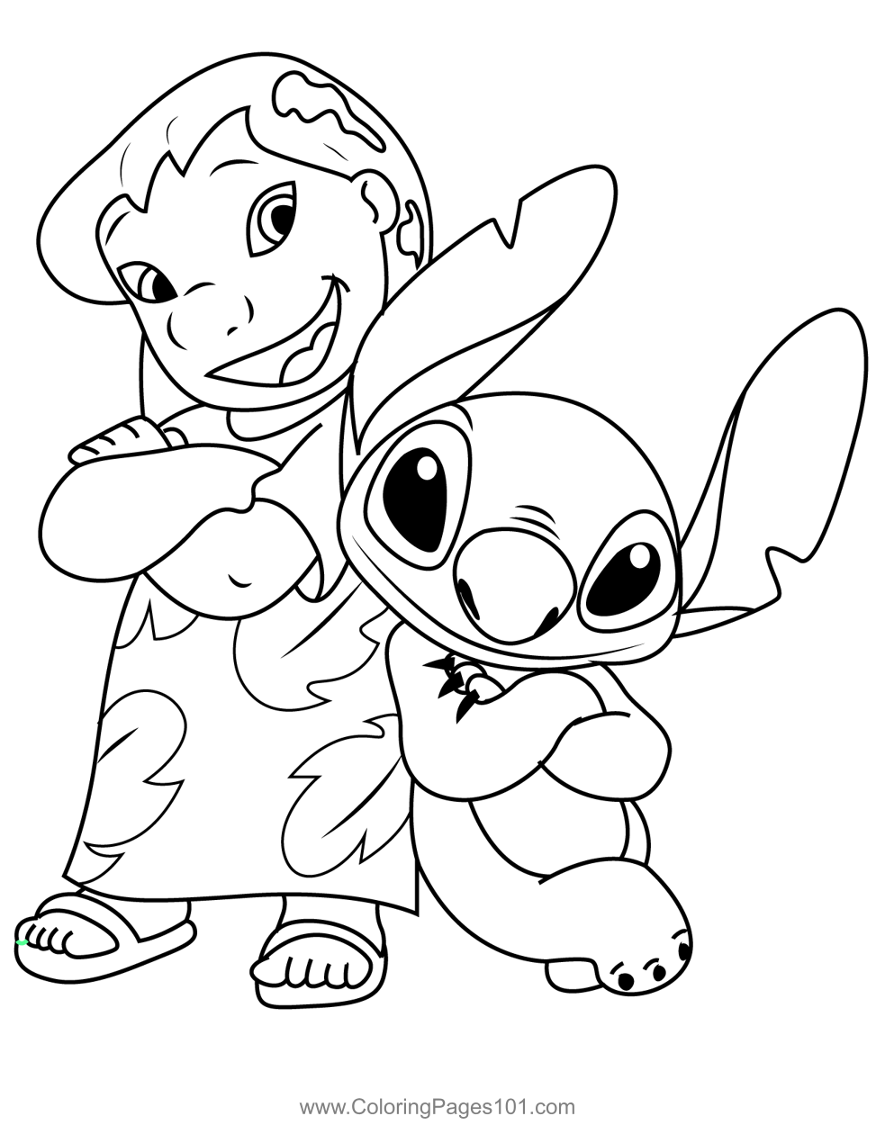 Stand Lilo And Stitch Coloring Page For Kids Free Lilo Stitch 