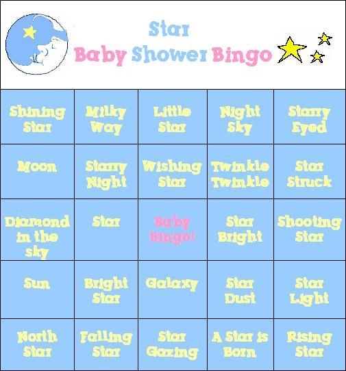 Star And Moon Bingo Stars And Moon Pinterest