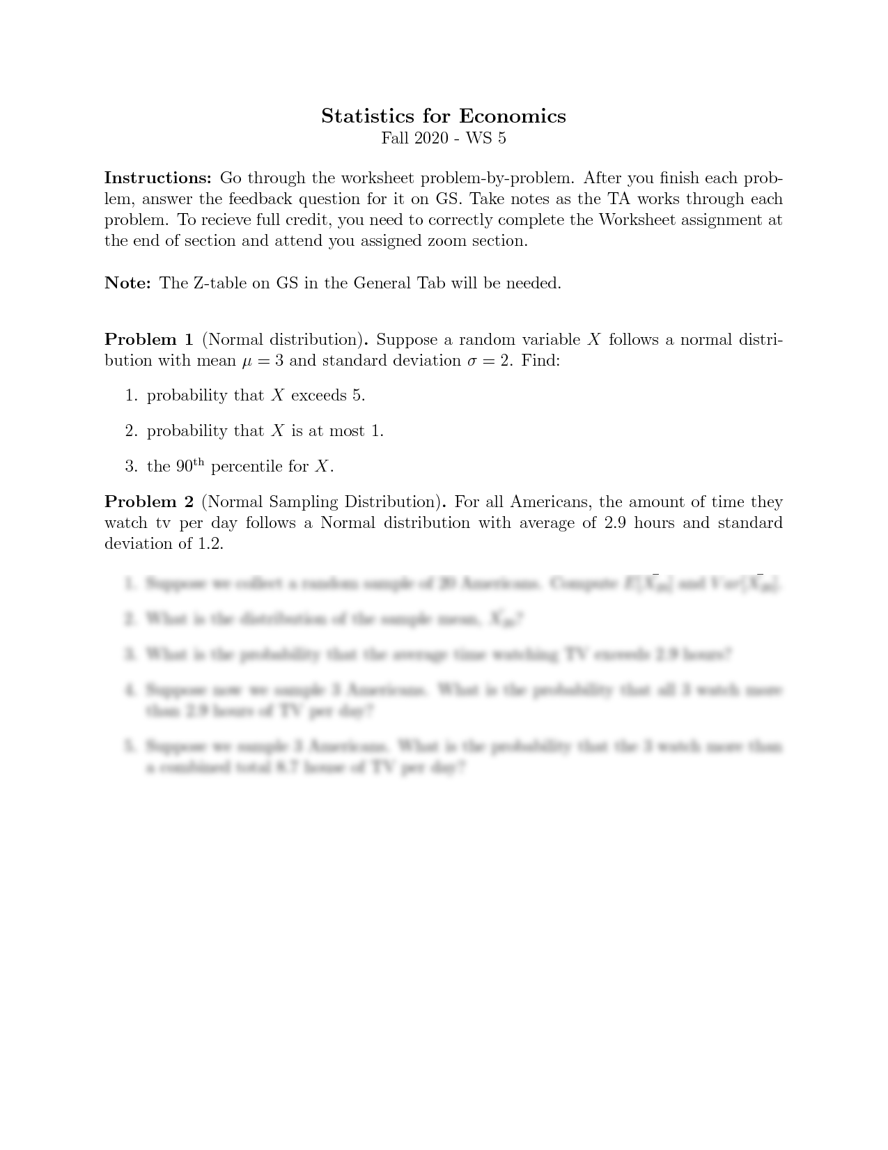 Statistics Lab 3 Normal Distribution Probabilities Worksheets Library