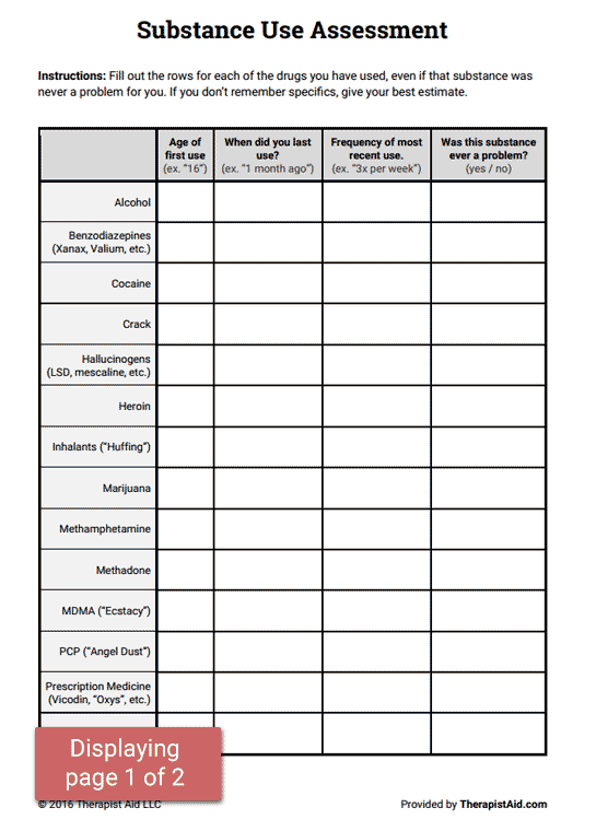 Substance Abuse Group Activity Worksheets DBT Worksheets