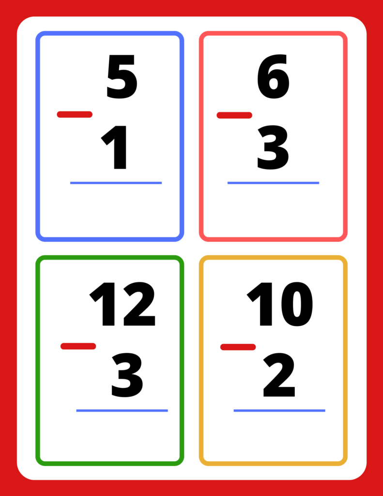 addition math flash cards printable