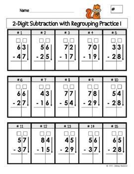 Subtraction With Regrouping Worksheets PDF Printable Practice Sheets