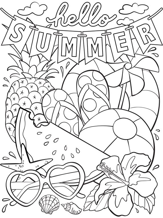 coloring pages free summer