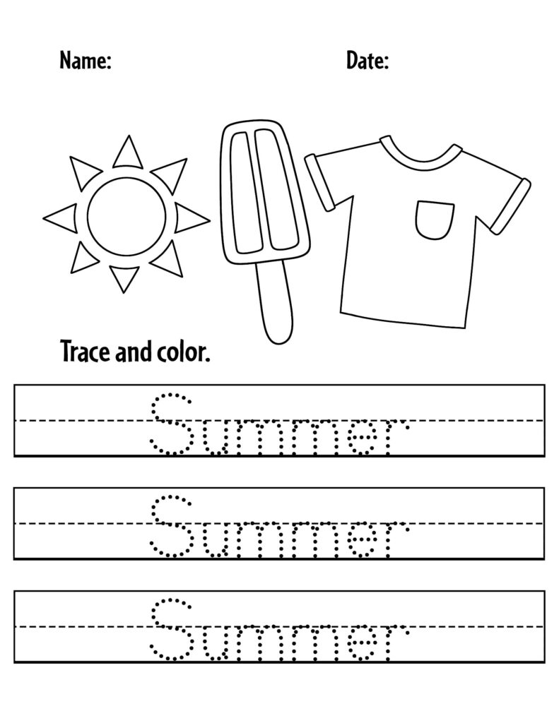 summer worksheets preschool