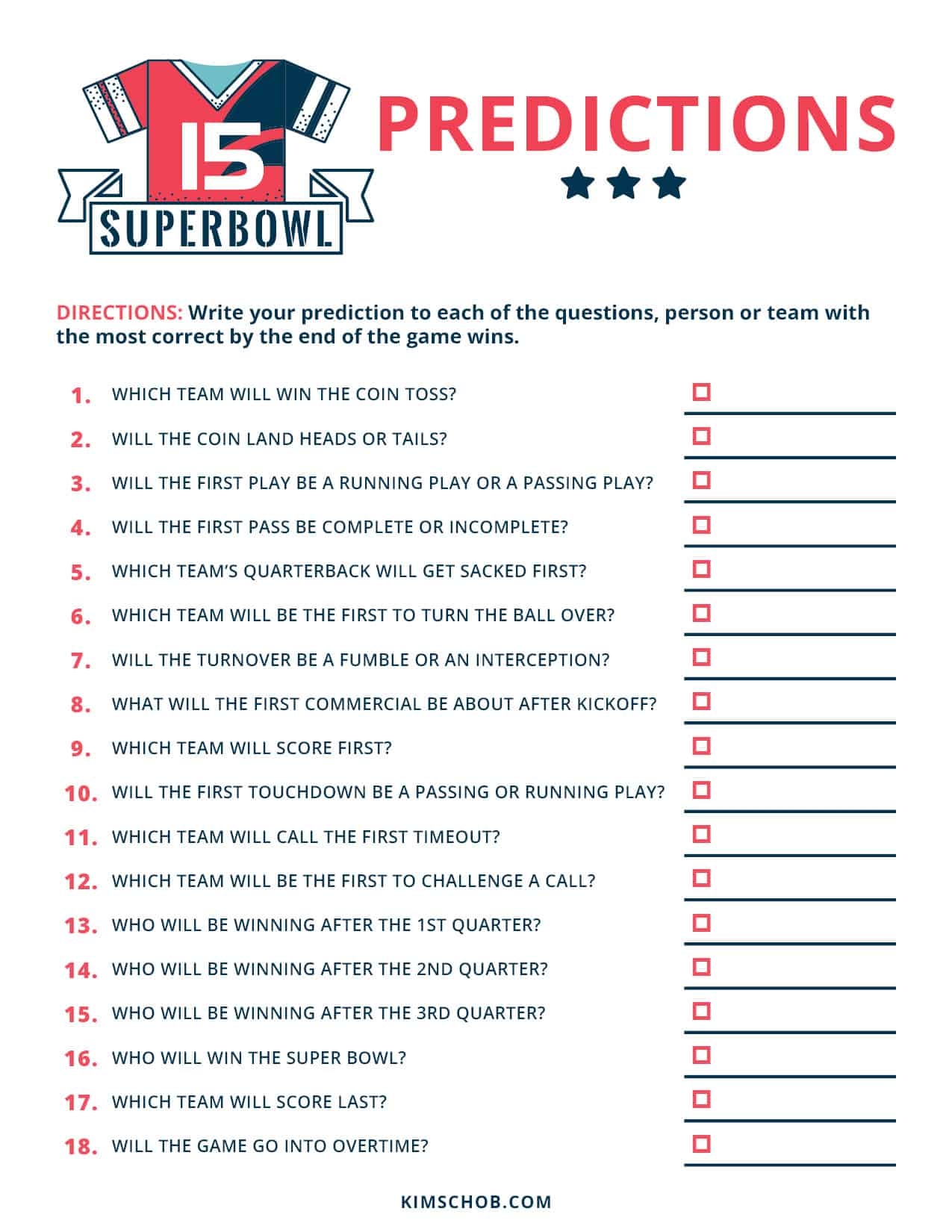 Super Bowl Party Printable Games Create My Event Worksheets Library