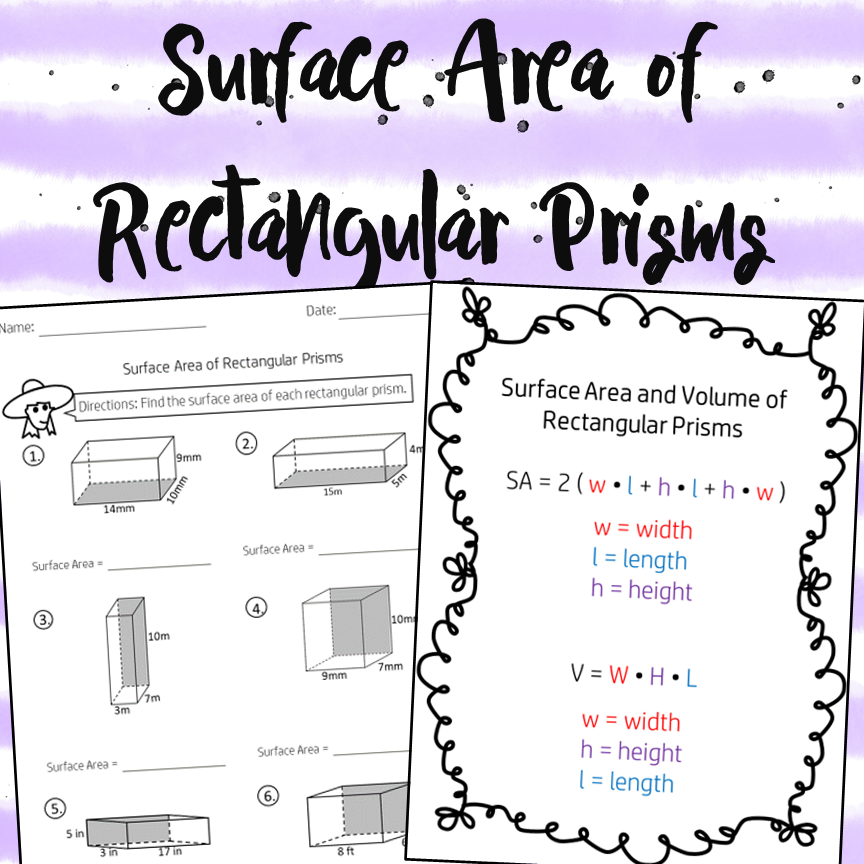 Surface Area Of Rectangular Prisms Worksheets Worksheets Library