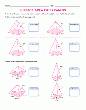 Surface Area Practice Prisms And Pyramids Worksheet Education 