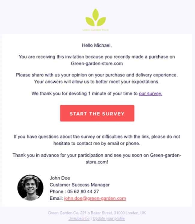 research survey invitation email template