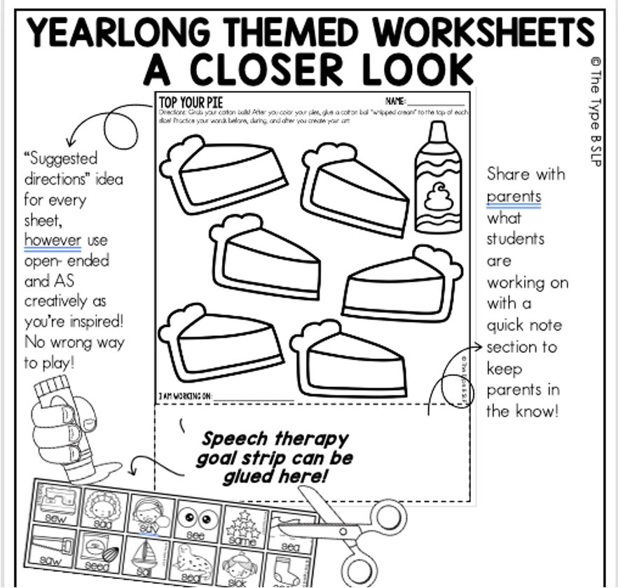 worksheets for speech and language therapy