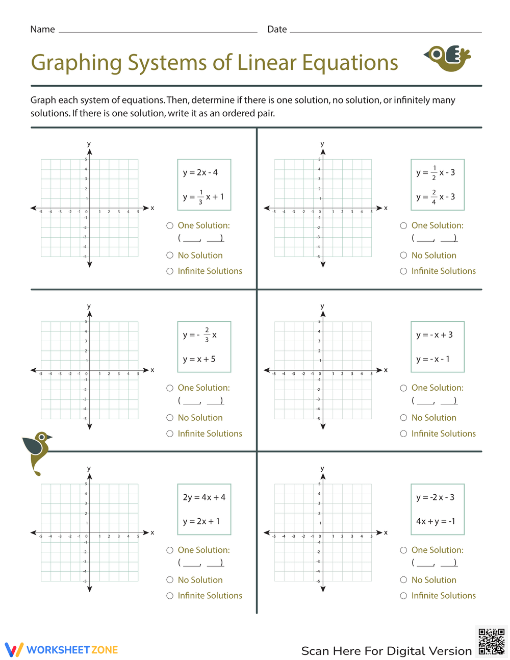 Systems Of Equations Worksheets Simultaneous Equations Worksheets