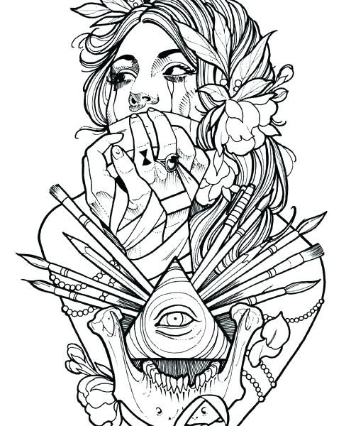 Coloring Pages Tattoos