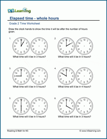 2nd grade telling time worksheets