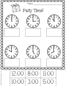 time worksheets for kindergarten