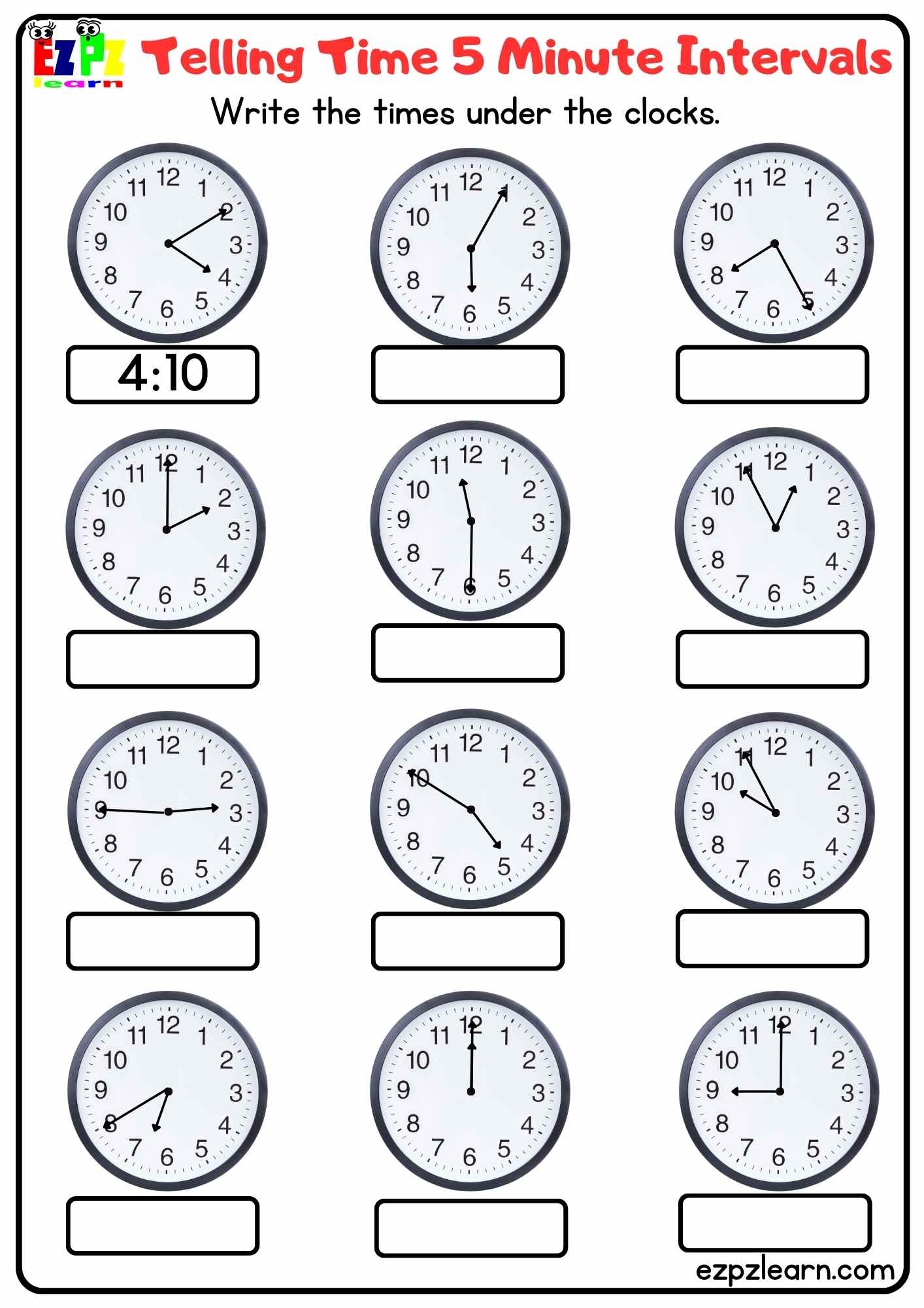 Telling Time Worksheets With Answer Key Worksheets Library