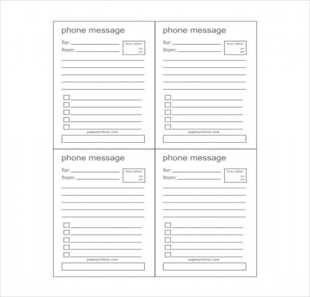 Template Free Printables Phone Message Template Phone Message 