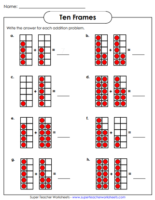 Ten Frames Adding Within 5 Math Worksheet Twisty Noodle Worksheets 