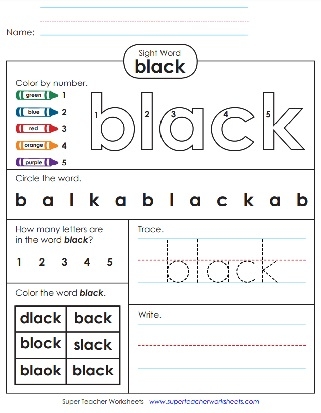 The Color Black Worksheet Education Worksheets Library