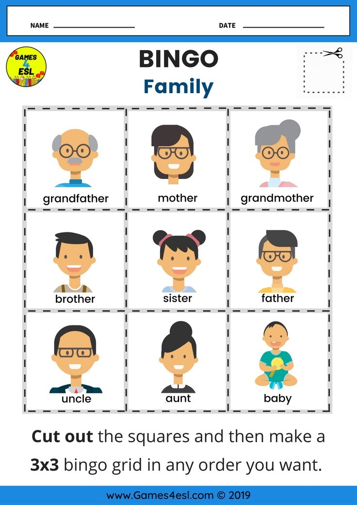 This ESL Worksheet About Family Is A Fun Bingo Worksheet To Teach 