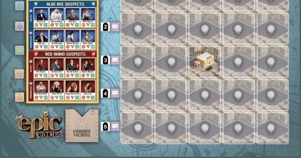 Tiny Epic Crimes Official Game Mat Board Game Accessory BoardGameGeek
