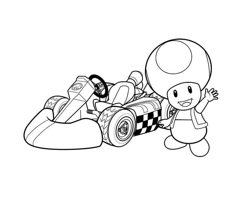 Toad And Cart Super Mario Bros Coloring Pages