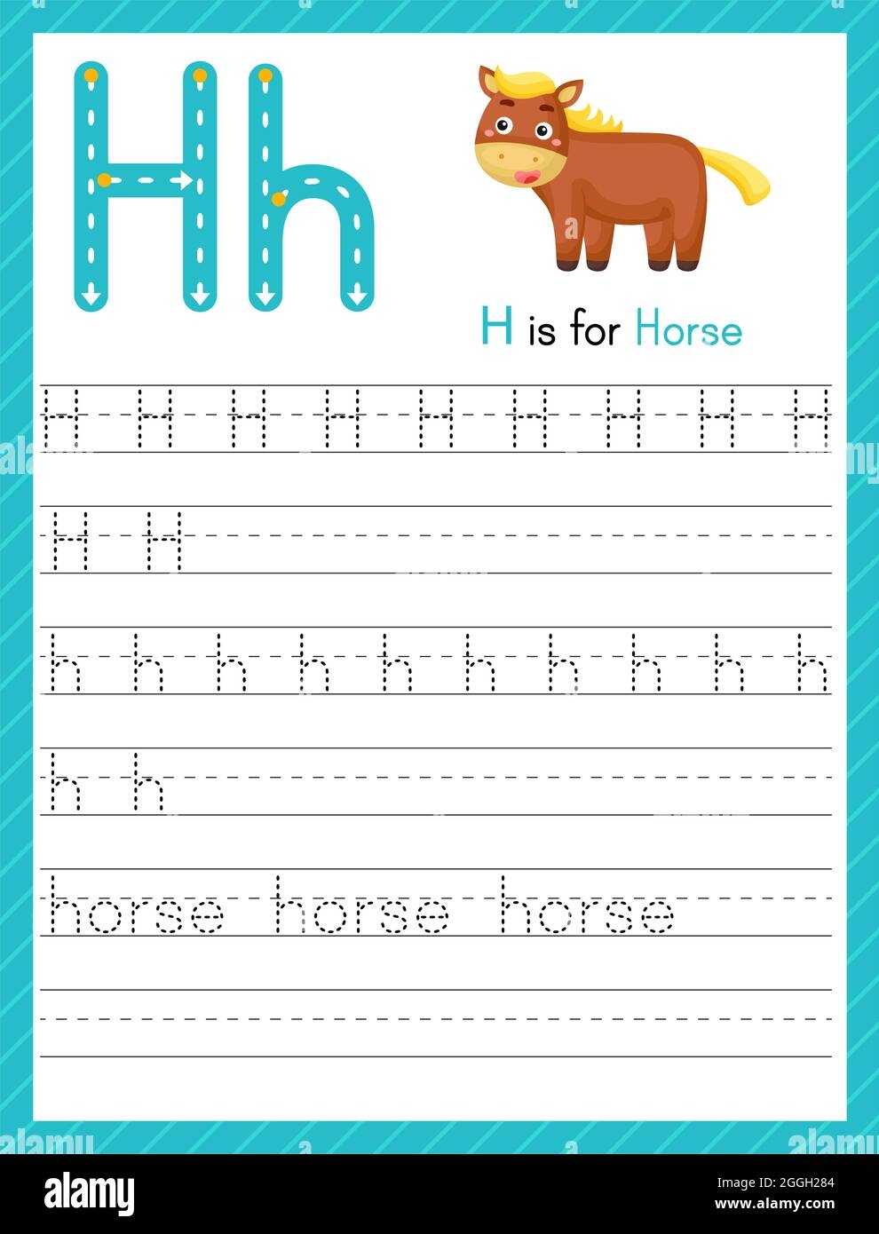 Tracing Letter H Worksheet Worksheets Library