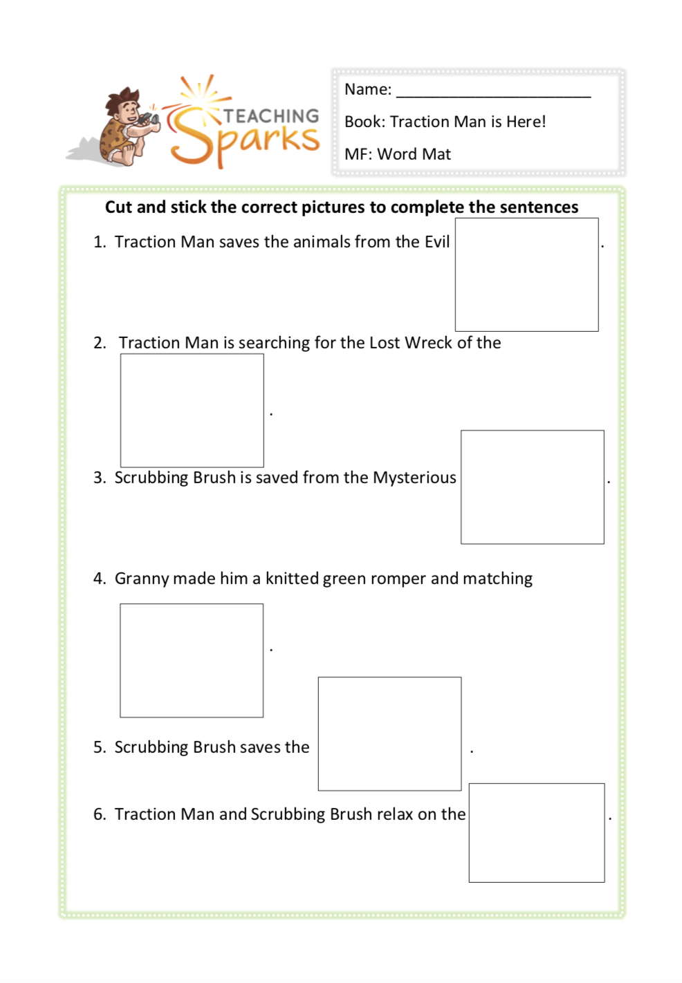 traction book worksheets