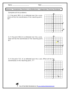 Translation Rotation Reflection Worksheet Answers PDF Form Fill 
