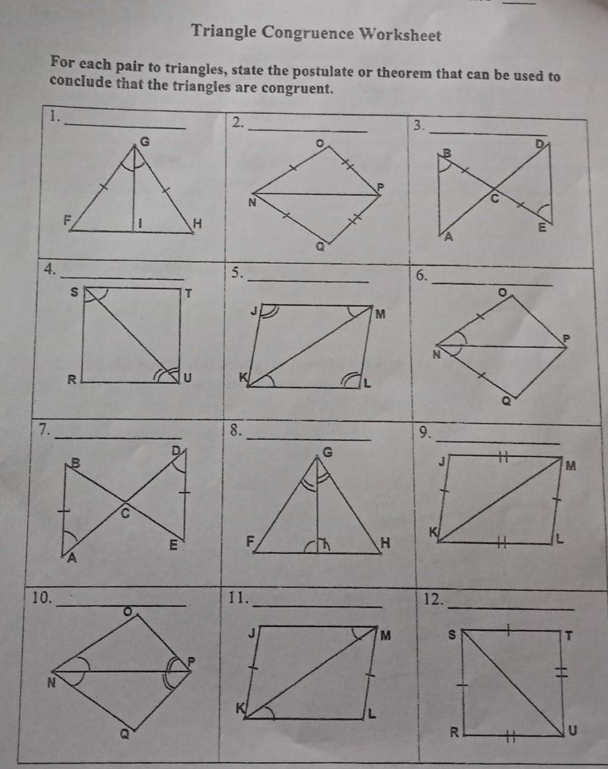 triangle congruence worksheet answers pdf