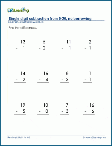 2 digit subtraction worksheets without regrouping