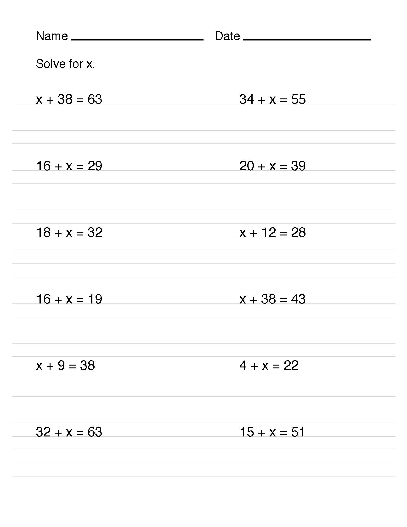 Two Step Equations Worksheets Worksheets Library