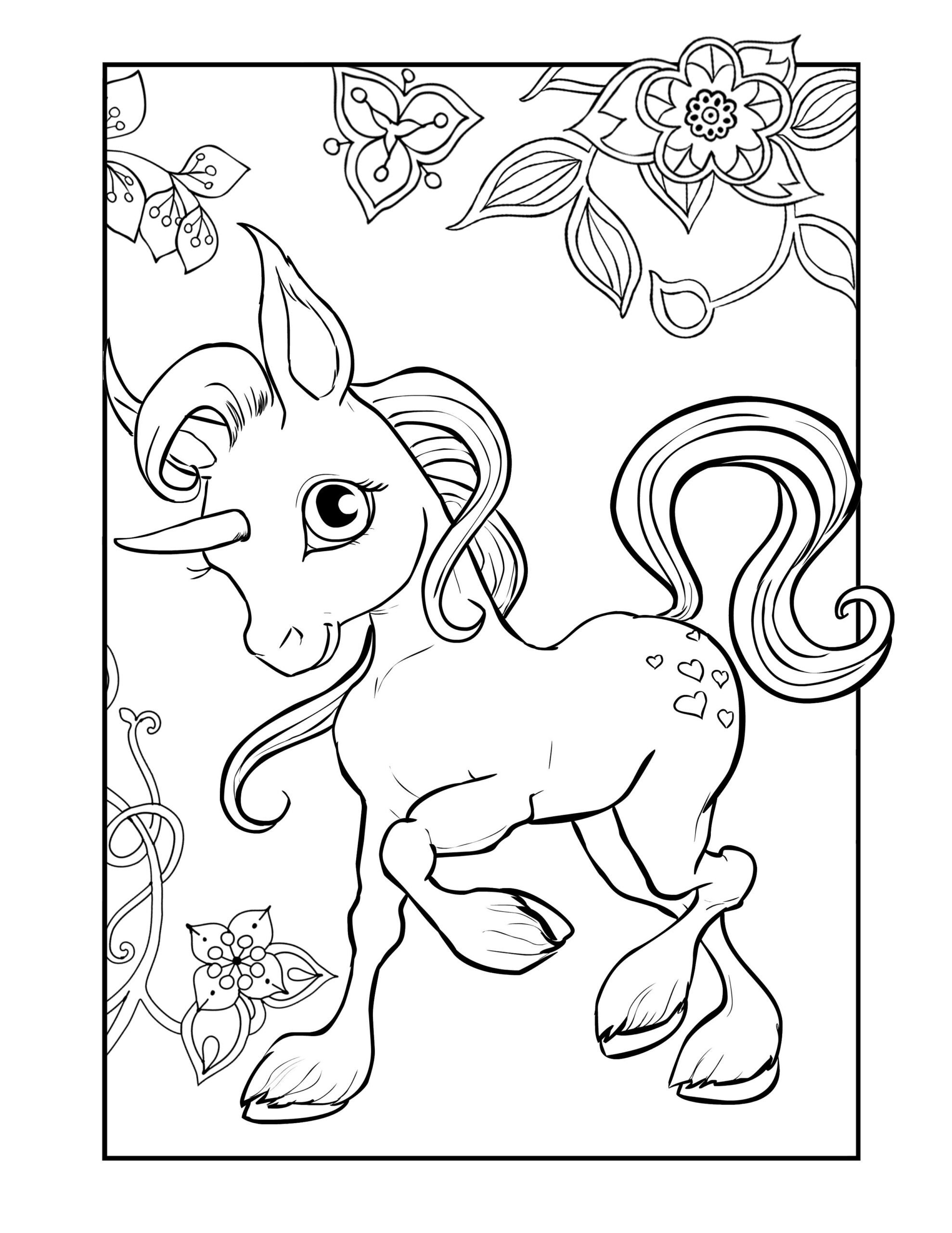 printable colouring pages for girls unicorn