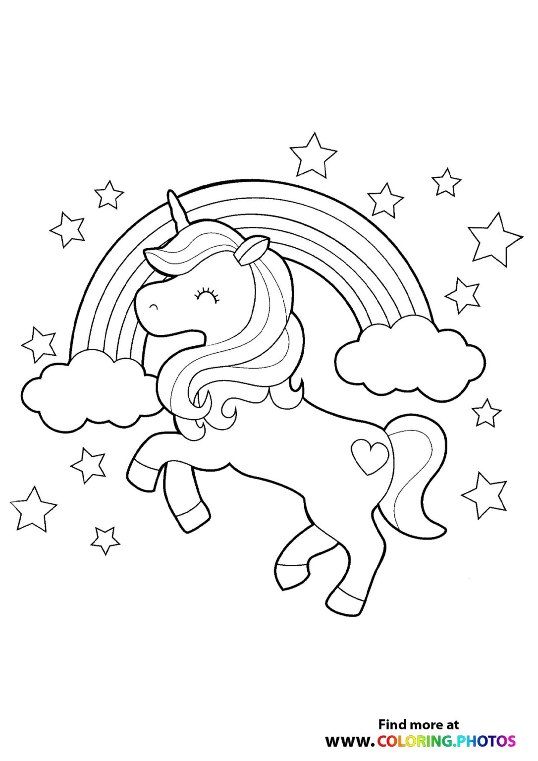 rainbow free coloring page