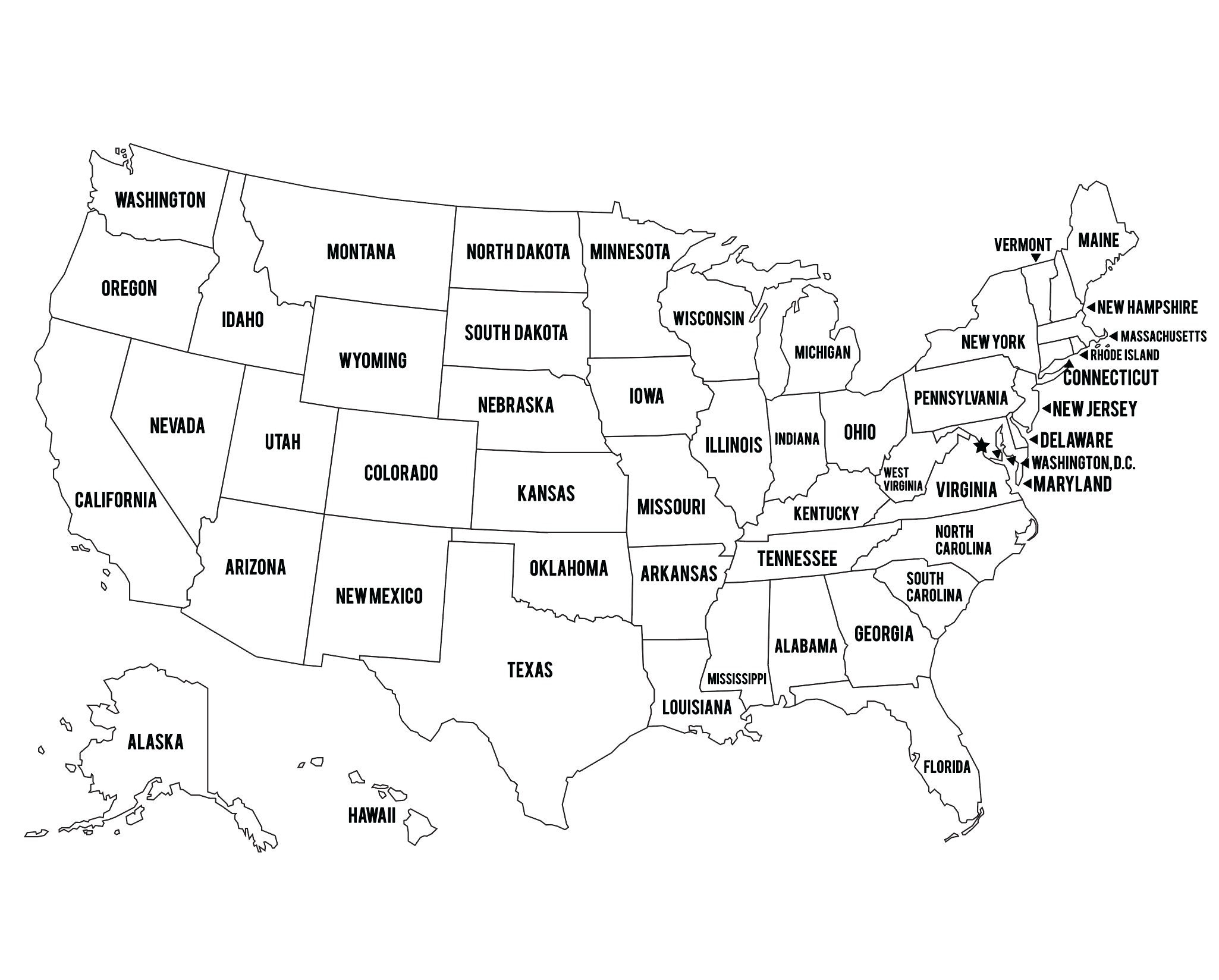 Map Of The Usa Coloring Page